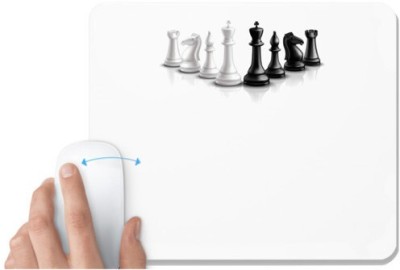 UDNAG White Mousepad 'Mind Game | Chess Pieces' for Computer / PC / Laptop [230 x 200 x 5mm] Mousepad(White)