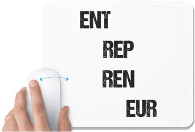 UDNAG White Mousepad 'Entrepreneur | ENT REP REN EUR' for Computer / PC / Laptop [230 x 200 x 5mm] Non Slip Base Mousepad(White)