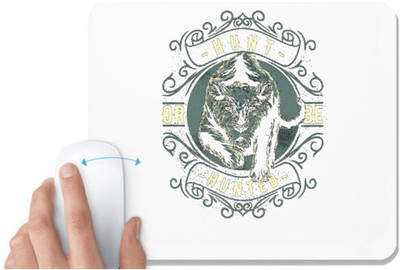 UDNAG White Mousepad 'Hunter | Hunt Or Be Hunted' for Computer / PC / Laptop [230 x 200 x 5mm] Non Slip Base Mousepad(White)