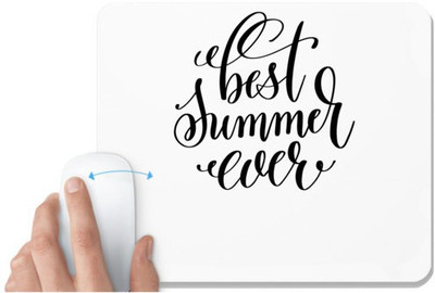 UDNAG White Mousepad 'Summer | Best summer ever' for Computer / PC / Laptop [230 x 200 x 5mm] Non Slip Base Mousepad(White)