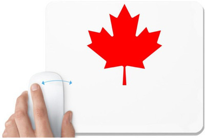 UDNAG White Mousepad 'Canadian Flag | Canadian Maple leaf' for Computer / PC / Laptop [230 x 200 x 5mm] Non Slip Base Mousepad(White)