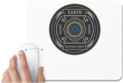 UDNAG White Mousepad 'Logo | Earth Defence Force' for Computer / PC / Laptop [230 x 200 x 5mm] Non Slip Base Mousepad(White)