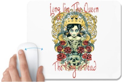 UDNAG White Mousepad 'Qween and King | Long live the qween, The king is dead' for Computer / PC / Laptop [230 x 200 x 5mm] Mousepad(White)