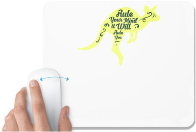 UDNAG White Mousepad 'Rule | Rule your mind or it will rule you' for Computer / PC / Laptop [230 x 200 x 5mm] Mousepad(White)