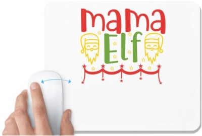 UDNAG White Mousepad 'Christmas Santa | Mama elf' for Computer / PC / Laptop [230 x 200 x 5mm] Mousepad(White)