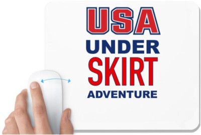 UDNAG White Mousepad 'USA | USA under SKIRT adventure' for Computer / PC / Laptop [230 x 200 x 5mm] Mousepad(White)