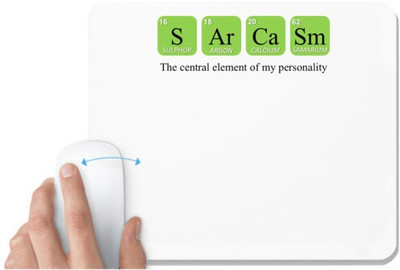 UDNAG White Mousepad 'Element | S Ar Ca Sm the central element of my personality' for Computer / PC / Laptop [230 x 200 x 5mm] Mousepad(White)