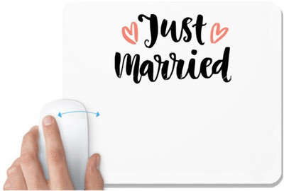 UDNAG White Mousepad 'Love | Just Married' for Computer / PC / Laptop [230 x 200 x 5mm] Mousepad(White)