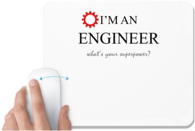 UDNAG White Mousepad 'Engineer | an engineer' for Computer / PC / Laptop [230 x 200 x 5mm] Mousepad(White)