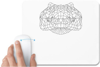 UDNAG White Mousepad 'Geometry | Crocodile Head Geometry' for Computer / PC / Laptop [230 x 200 x 5mm] Mousepad(White)