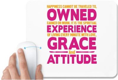 UDNAG White Mousepad 'Nurse | Owned grace attitude' for Computer / PC / Laptop [230 x 200 x 5mm] Non Slip Base Mousepad(White)