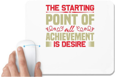 UDNAG White Mousepad 'Achievement | The starting' for Computer / PC / Laptop [230 x 200 x 5mm] Non Slip Base Mousepad(White)