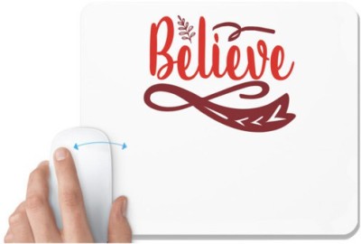 UDNAG White Mousepad 'Believe | believee' for Computer / PC / Laptop [230 x 200 x 5mm] Mousepad(White)