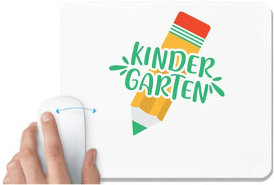 UDNAG White Mousepad 'School Teacher | kinder gartenn' for Computer / PC / Laptop [230 x 200 x 5mm] Non Slip Base Mousepad(White)