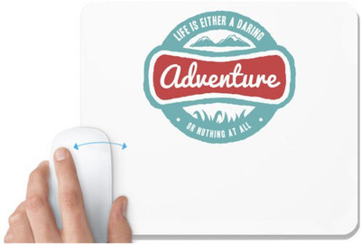 UDNAG White Mousepad 'Adventure' for Computer / PC / Laptop [230 x 200 x 5mm] Non Slip Base Mousepad(White)