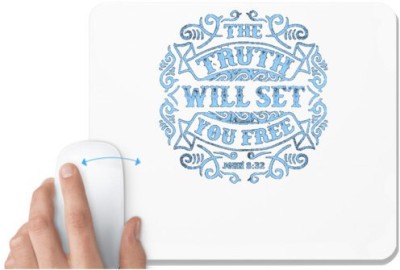 UDNAG White Mousepad 'The Truth | The Truth Will Set You Free' for Computer / PC / Laptop [230 x 200 x 5mm] Mousepad(White)