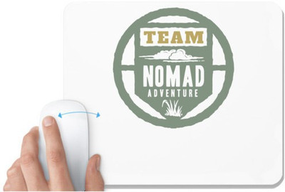 UDNAG White Mousepad 'Team NOMAD adventure' for Computer / PC / Laptop [230 x 200 x 5mm] Non Slip Base Mousepad(White)