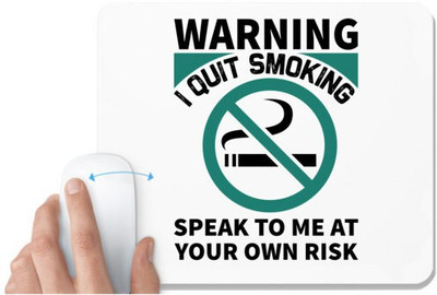UDNAG White Mousepad 'Warning | Warning' for Computer / PC / Laptop [230 x 200 x 5mm] Non Slip Base Mousepad(White)