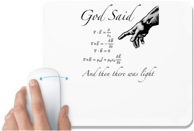 UDNAG White Mousepad 'Light Equation | said light equation and then there was light' for Computer / PC / Laptop [230 x 200 x 5mm] Non Slip Base Mousepad(White)
