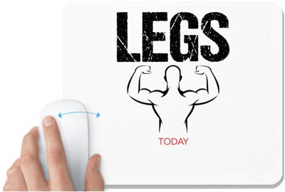 UDNAG White Mousepad 'Gym | Legs' for Computer / PC / Laptop [230 x 200 x 5mm] Non Slip Base Mousepad(White)