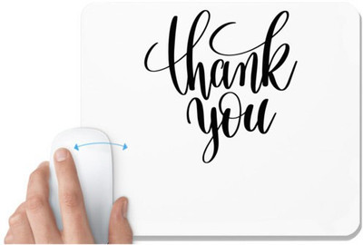 UDNAG White Mousepad 'Thank you' for Computer / PC / Laptop [230 x 200 x 5mm] Mousepad(White)