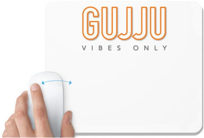 UDNAG White Mousepad 'Gujju | Gujju vibes only' for Computer / PC / Laptop [230 x 200 x 5mm] Non Slip Base Mousepad(White)