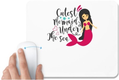 UDNAG White Mousepad 'Seaqueen | Cutest Mermaid under the sea' for Computer / PC / Laptop [230 x 200 x 5mm] Mousepad(White)