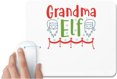 UDNAG White Mousepad 'Christmas Santa | Grandma elf' for Computer / PC / Laptop [230 x 200 x 5mm] Non Slip Base Mousepad(White)