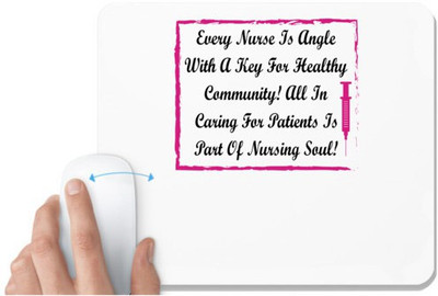 UDNAG White Mousepad 'Nurse | Every nurse is a angel' for Computer / PC / Laptop [230 x 200 x 5mm] Non Slip Base Mousepad(White)