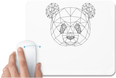 UDNAG White Mousepad 'Geometry | Panda Head Geometry' for Computer / PC / Laptop [230 x 200 x 5mm] Mousepad(White)