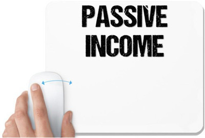 UDNAG White Mousepad 'Passive Income' for Computer / PC / Laptop [230 x 200 x 5mm] Non Slip Base Mousepad(White)
