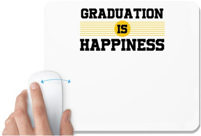 UDNAG White Mousepad 'Happiness | gRADUATION HAPPINESS' for Computer / PC / Laptop [230 x 200 x 5mm] Non Slip Base Mousepad(White)