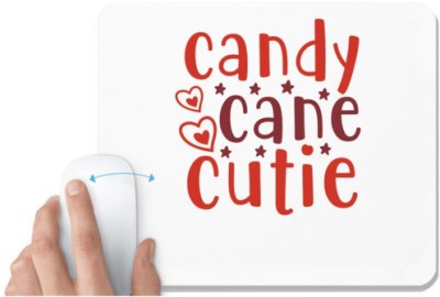 UDNAG White Mousepad 'Candy | candy cane cutie' for Computer / PC / Laptop [230 x 200 x 5mm] Mousepad(White)