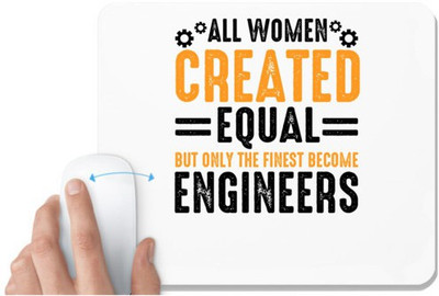 UDNAG White Mousepad 'Woman Engineer | ALL WOMEN CREATED' for Computer / PC / Laptop [230 x 200 x 5mm] Non Slip Base Mousepad(White)