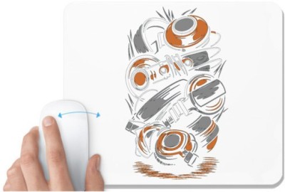 UDNAG White Mousepad 'illustration | Headphone illustration' for Computer / PC / Laptop [230 x 200 x 5mm] Mousepad(White)