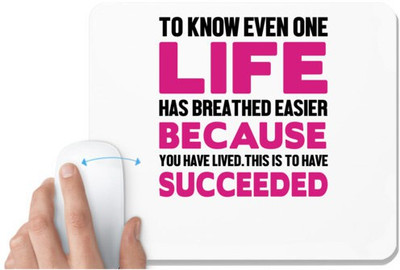 UDNAG White Mousepad 'Nurse | Life because succeeded' for Computer / PC / Laptop [230 x 200 x 5mm] Mousepad(White)