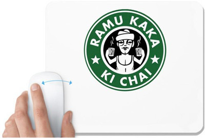 UDNAG White Mousepad 'Chai | Ramu Kaka Ki Chai' for Computer / PC / Laptop [230 x 200 x 5mm] Non Slip Base Mousepad(White)
