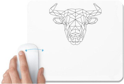 UDNAG White Mousepad 'Geometry | Bull Head Geometry' for Computer / PC / Laptop [230 x 200 x 5mm] Mousepad(White)