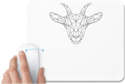 UDNAG White Mousepad 'Geometry | Goat Head Geometry' for Computer / PC / Laptop [230 x 200 x 5mm] Mousepad(White)