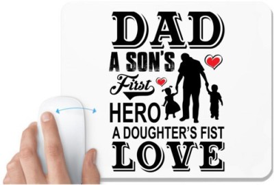 UDNAG White Mousepad 'Father | Dad A SON’S' for Computer / PC / Laptop [230 x 200 x 5mm] Mousepad(White)