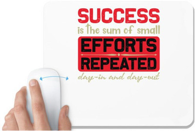 UDNAG White Mousepad 'Success | Success is' for Computer / PC / Laptop [230 x 200 x 5mm] Mousepad(White)