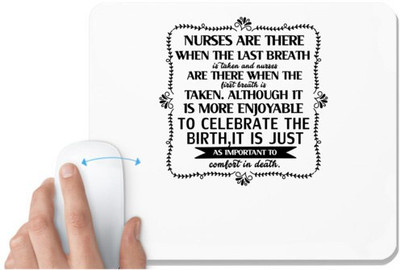 UDNAG White Mousepad 'Nurse | To celebrate the birth' for Computer / PC / Laptop [230 x 200 x 5mm] Non Slip Base Mousepad(White)
