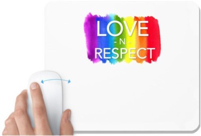 UDNAG White Mousepad 'LGBTQ | Love and Respect' for Computer / PC / Laptop [230 x 200 x 5mm] Mousepad(White)