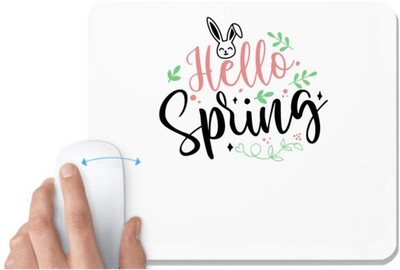 UDNAG White Mousepad 'Spring | hello spring' for Computer / PC / Laptop [230 x 200 x 5mm] Mousepad(White)
