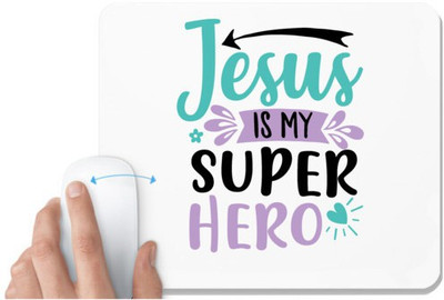 UDNAG White Mousepad 'Christmas Santa | is my superhero' for Computer / PC / Laptop [230 x 200 x 5mm] Non Slip Base Mousepad(White)