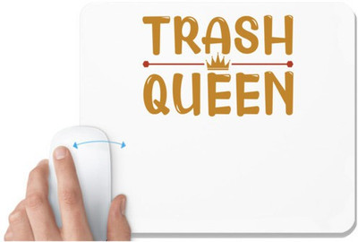 UDNAG White Mousepad 'Queen | Trash' for Computer / PC / Laptop [230 x 200 x 5mm] Non Slip Base Mousepad(White)