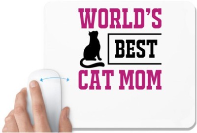 UDNAG White Mousepad 'Mummy | world's best cat mom' for Computer / PC / Laptop [230 x 200 x 5mm] Mousepad(White)
