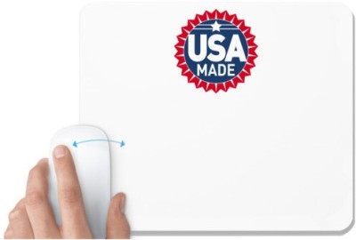 UDNAG White Mousepad 'USA | USA made' for Computer / PC / Laptop [230 x 200 x 5mm] Mousepad(White)