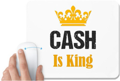UDNAG White Mousepad 'King | Cash is King' for Computer / PC / Laptop [230 x 200 x 5mm] Non Slip Base Mousepad(White)