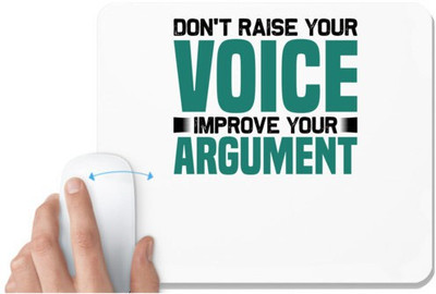UDNAG White Mousepad 'Don't raise your' for Computer / PC / Laptop [230 x 200 x 5mm] Non Slip Base Mousepad(White)